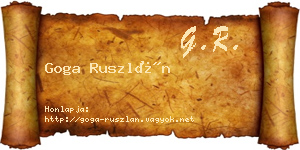 Goga Ruszlán névjegykártya